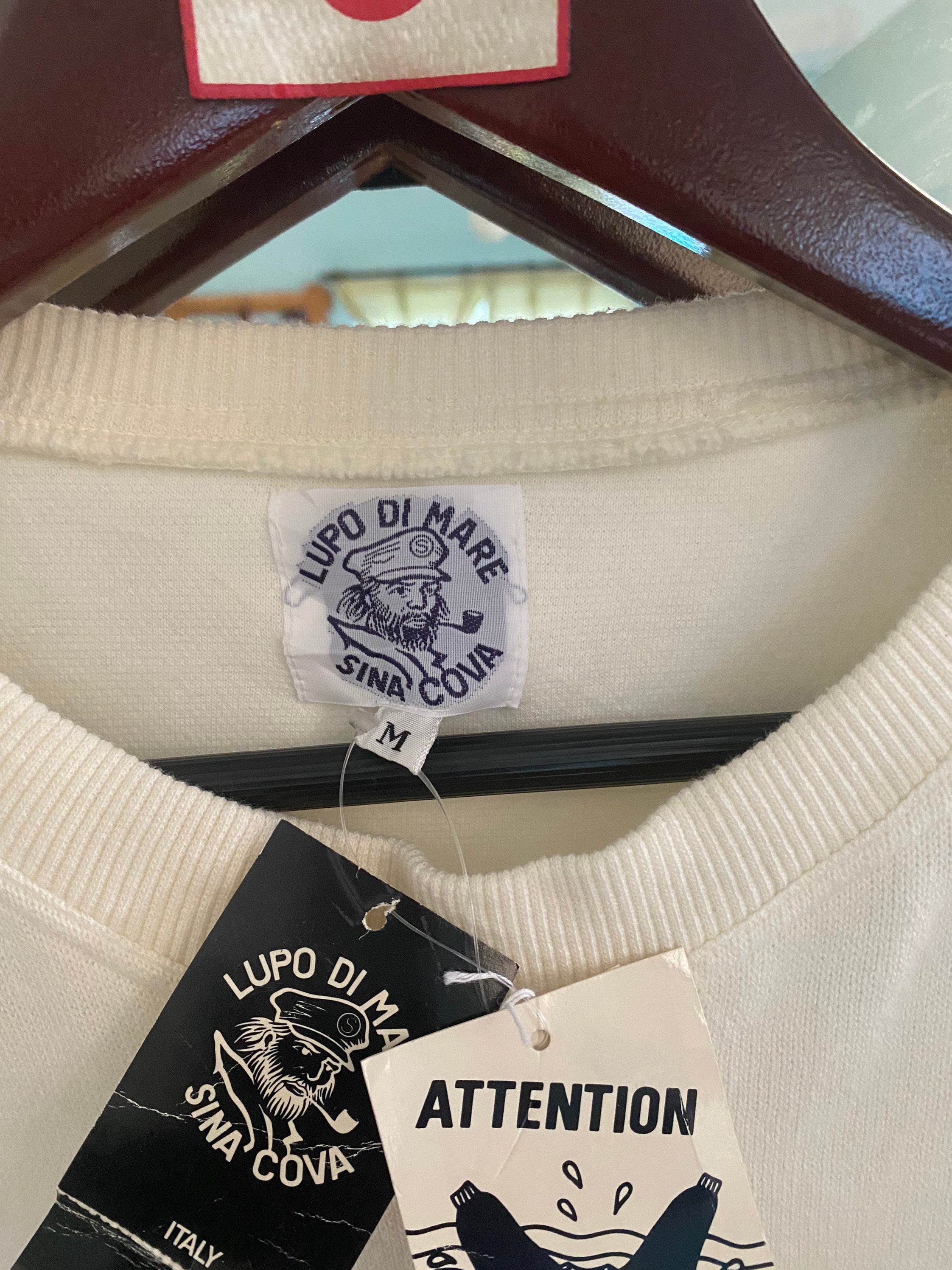 Vintage Lupo Di Mare Sina Cova Sportfishing Sweatshirt Medium Size