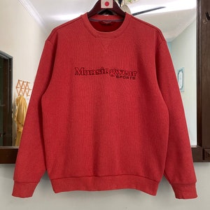 Vintage Munsingwear Sports Sweatshirt Embroidery Big Logo Large Size