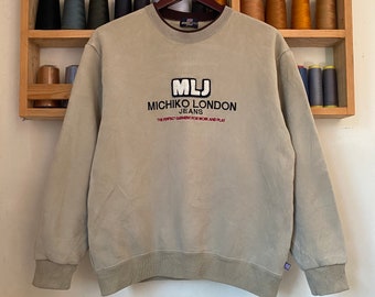 Rare Michiko London Sweatshirt Embroidery Big Logo Medium Size Jumper