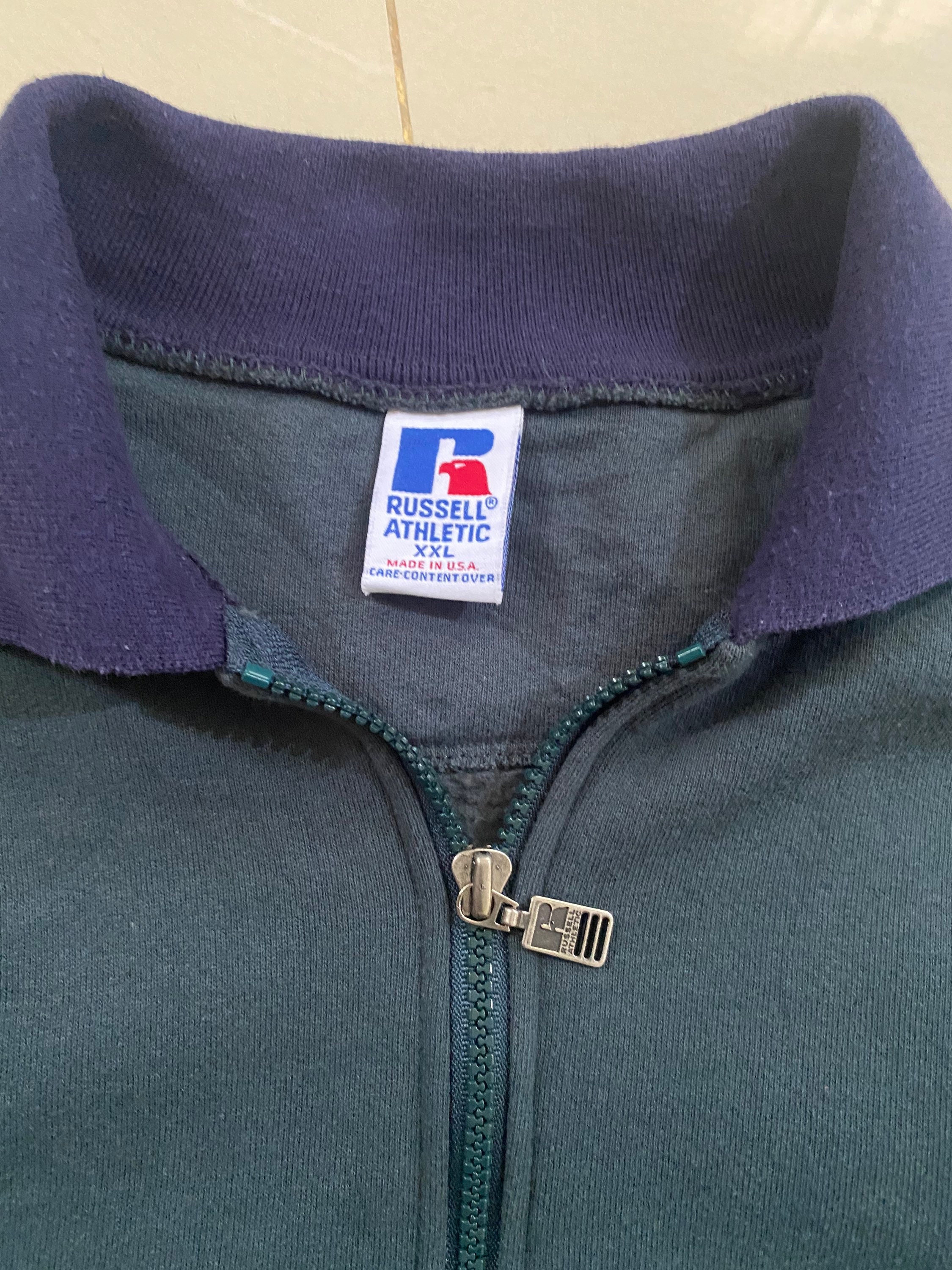 Vintage Russell Athletic Half Zip Sweatshirt XXL Size Madi Vintage Russell Athletic Half Zip Sweatshirt XXL Size Madi