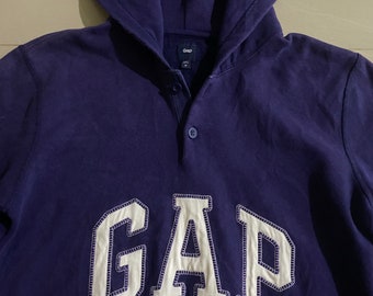 90’s usa製 Old Gap Half Button Hoodie Vintage GAP Hoodie Sweatshirt – Classic Black Pullover, Cozy