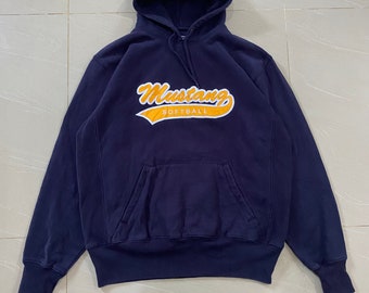 Rare Mustang Soft Ball Hoodie No7 Logo Hoodie Medium Size