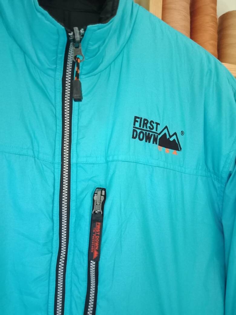 Rare First Down Puffer Reversible Jacket LL Size. - Etsy Rare First Down Puffer Reversible Jacket LL Size. - Etsy