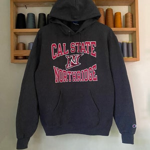 Seltener Champion Cal State Hoodie Großes Logo Pullover.