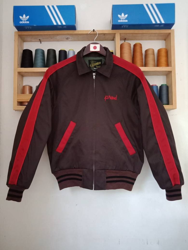 Vintage 90s Rare Cab Clothing Embroidery Big Loga Bomber Jacket