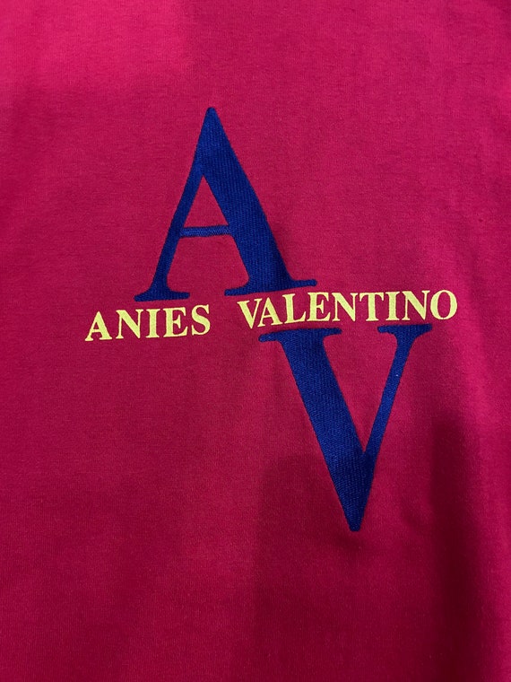 レア Anies Valentino スウェットシャツ 刺繍 ビッグロゴ ミディアム 