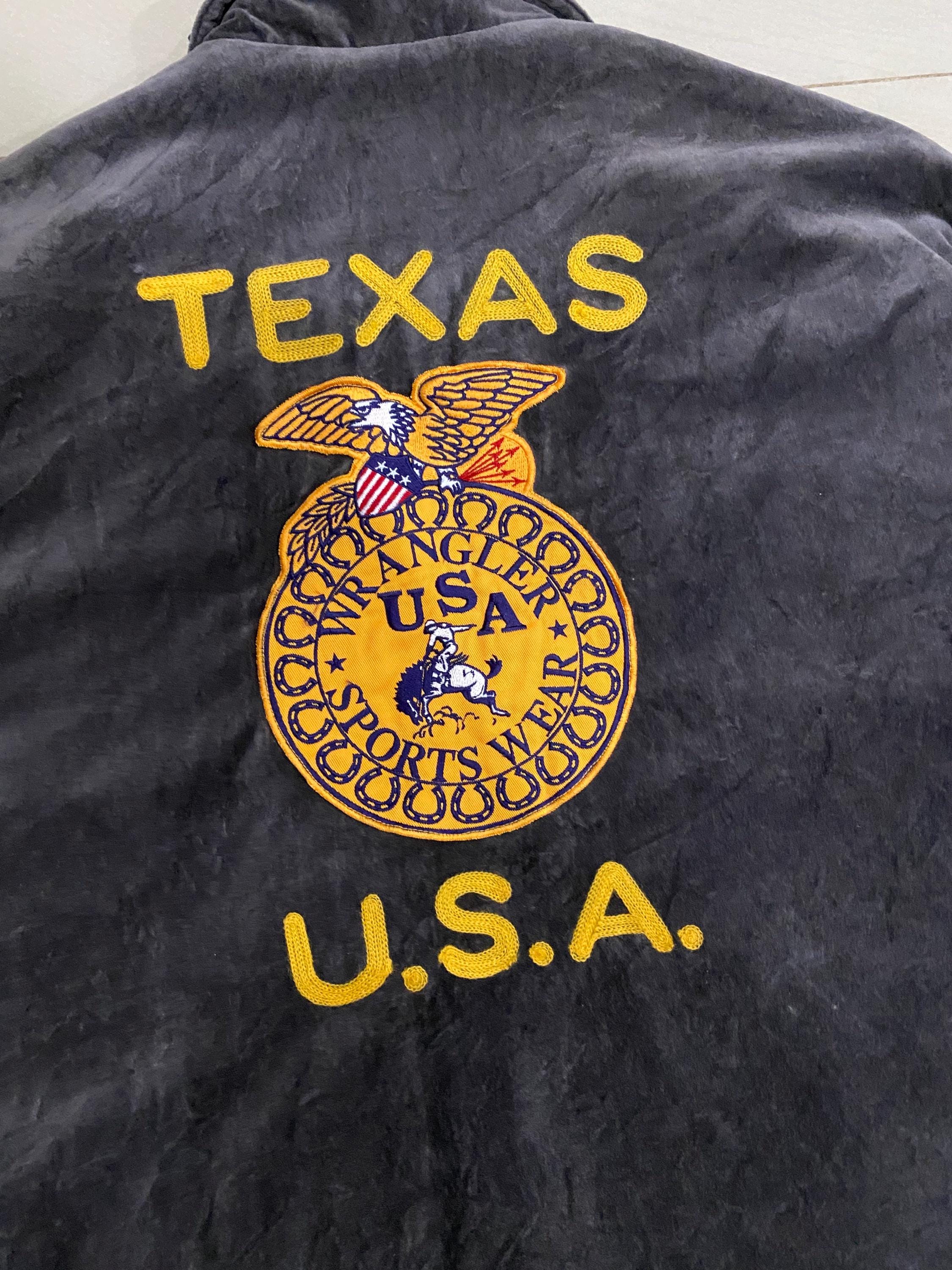 Vintage Wrangler Texas Usa FFA Style Brown Velvet Jacket L Size - Etsy