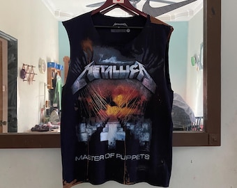Rare Metallica Master Of Pupperts Cut Sleeves Shirt Large Size