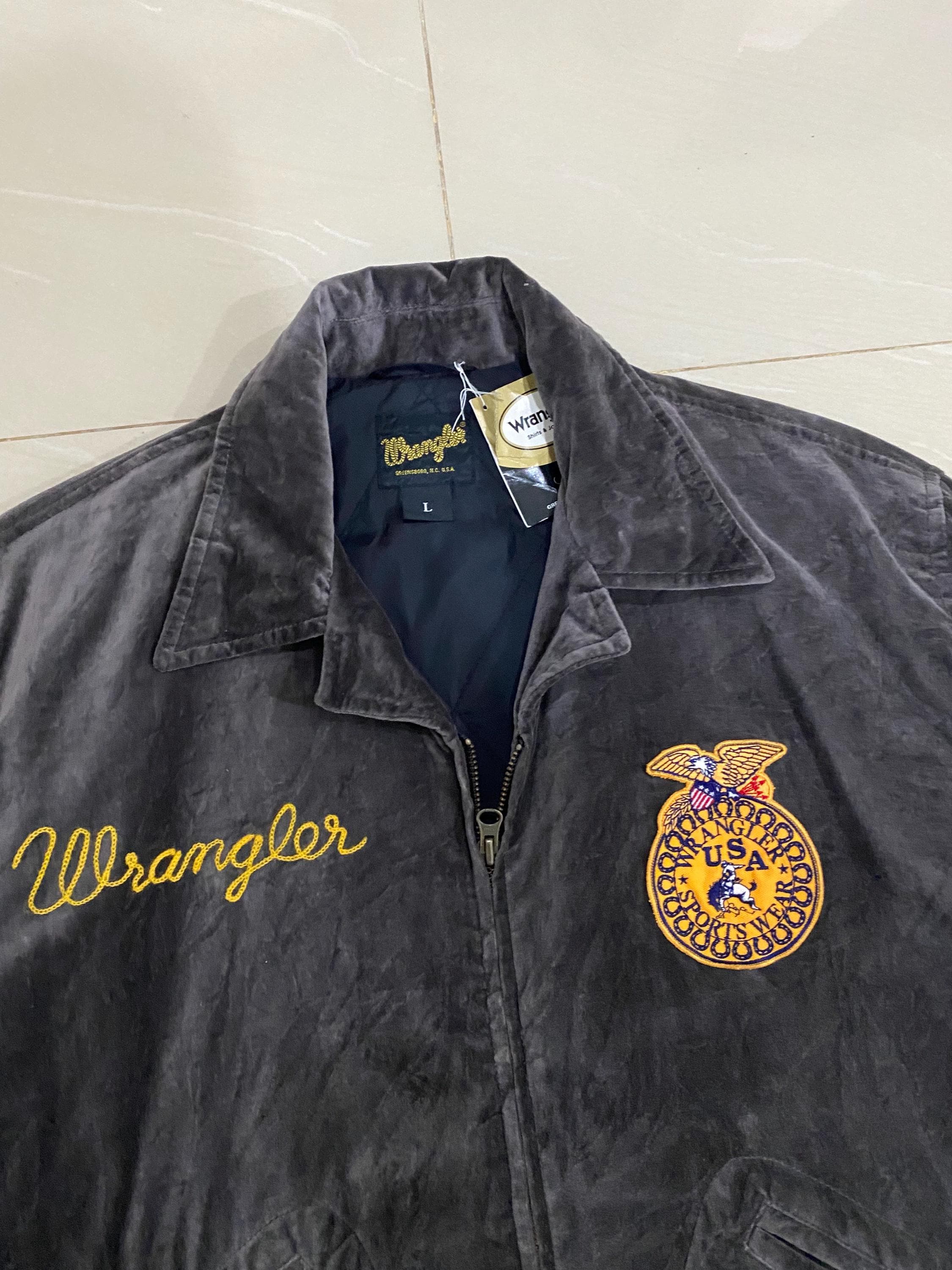 Vintage Wrangler Texas Usa FFA Style Brown Velvet Jacket L Size - Etsy