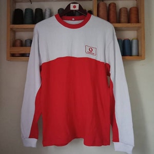 Vodafone Sweater Sweatshirt Embroidery Logo Large Size Jumper..
