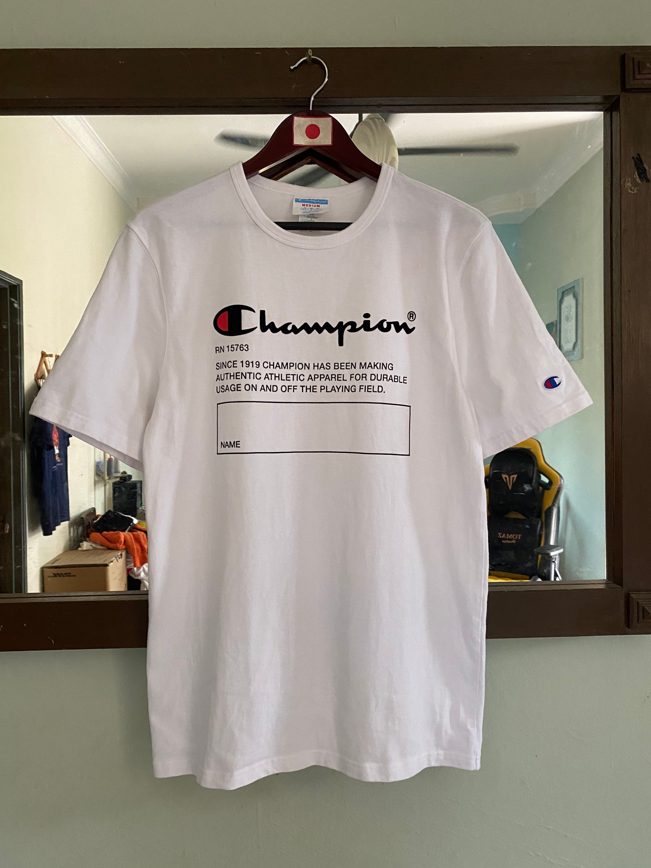 Vintage Champion Athletic Tshirt Medium Size Big Logo Champion