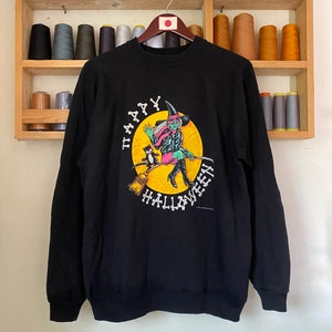 Vintage Rare 90s Happy Halloween  Sweatshirt Big Logo Jomper XL size