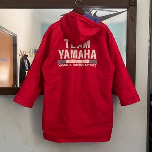 Vintage Yamaha Racing Sports Button Hoodie Jacket Large Size
