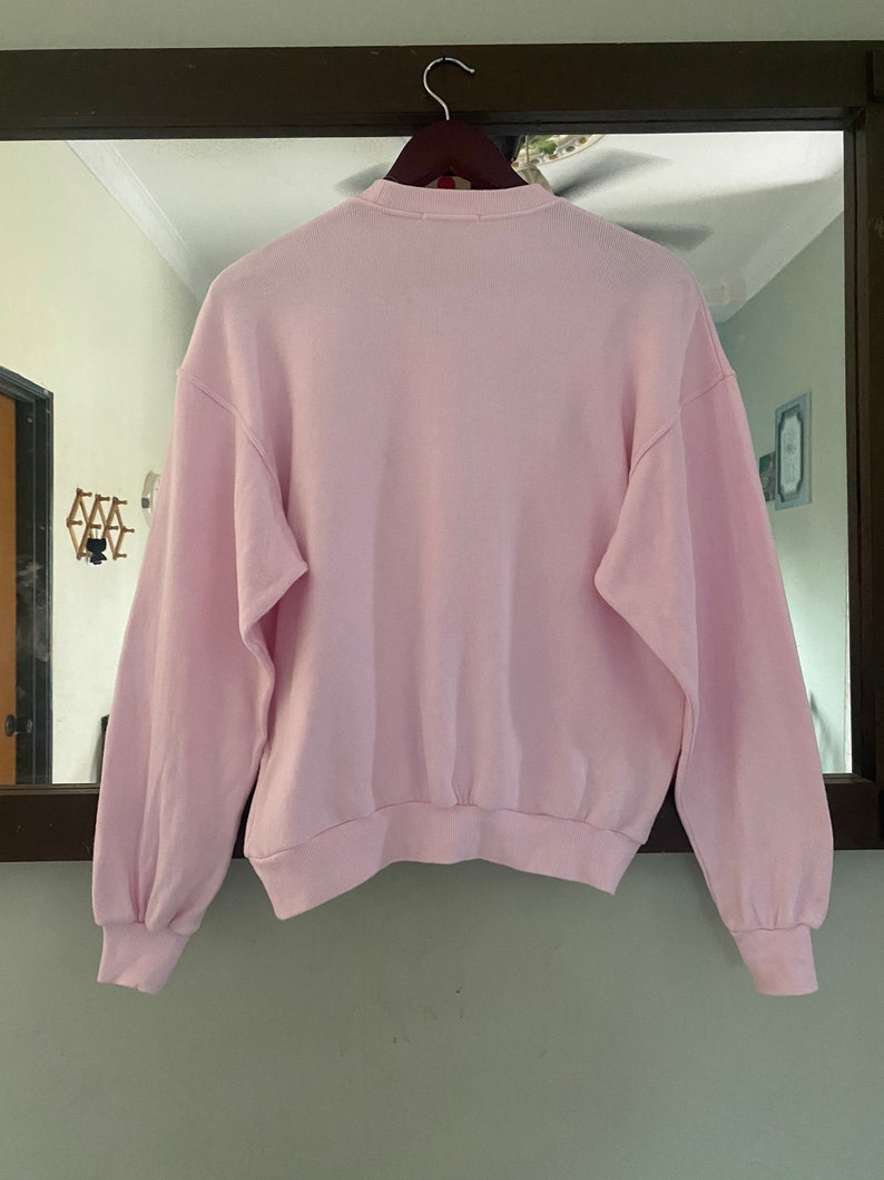 Puede incluir: Una sudadera de manga larga de color rosa p&aacute;lido con cuello redondo.