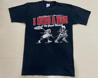 Vintage 90s I Need A Man Eurythmics Pop Music Single Stitch Rare Tshirt XL Size