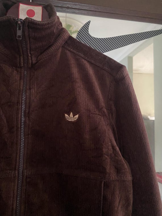 トップス 80s vintage adidas brown track jacket Vintage 80s Velvet Adidas Jacket 4/M Size - Etsy