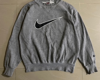 Vintage 90s Nike Sweatshirt Big Logo Large Size Faded Logo