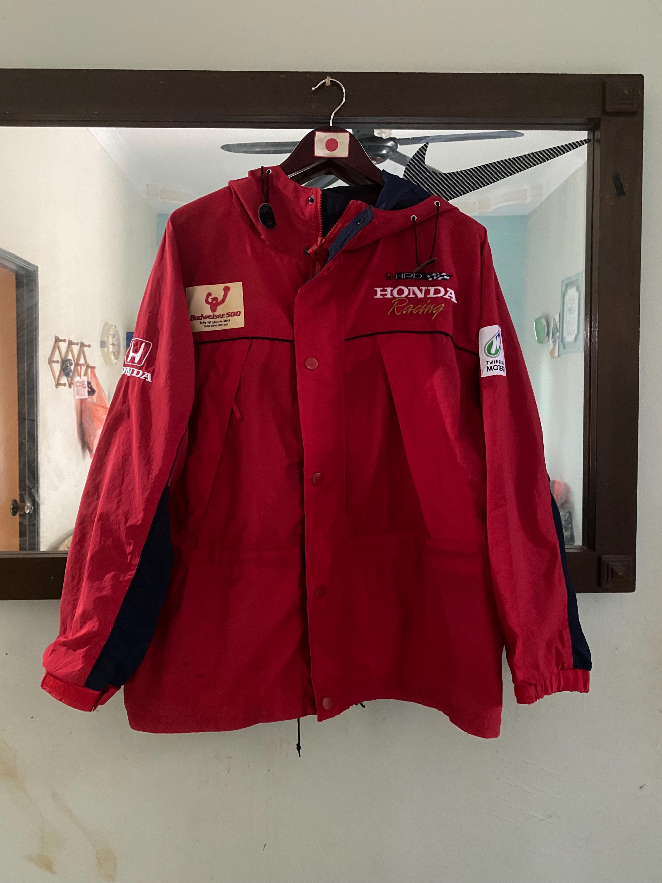 Vintage HONDA Light Jacket Hoodie Honda Racing Budweiser Rally Art 