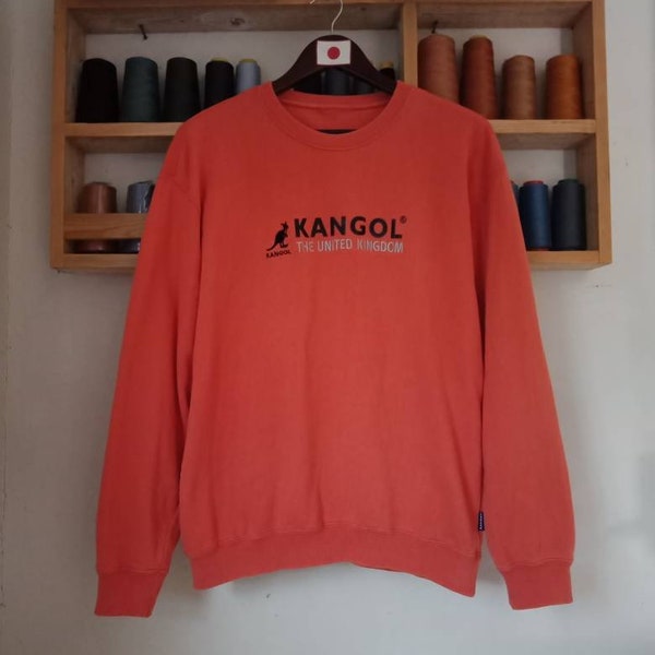 Rare Kangol Sweater Sweatshirt Embroidery Big Logo Medium Size Jumper.