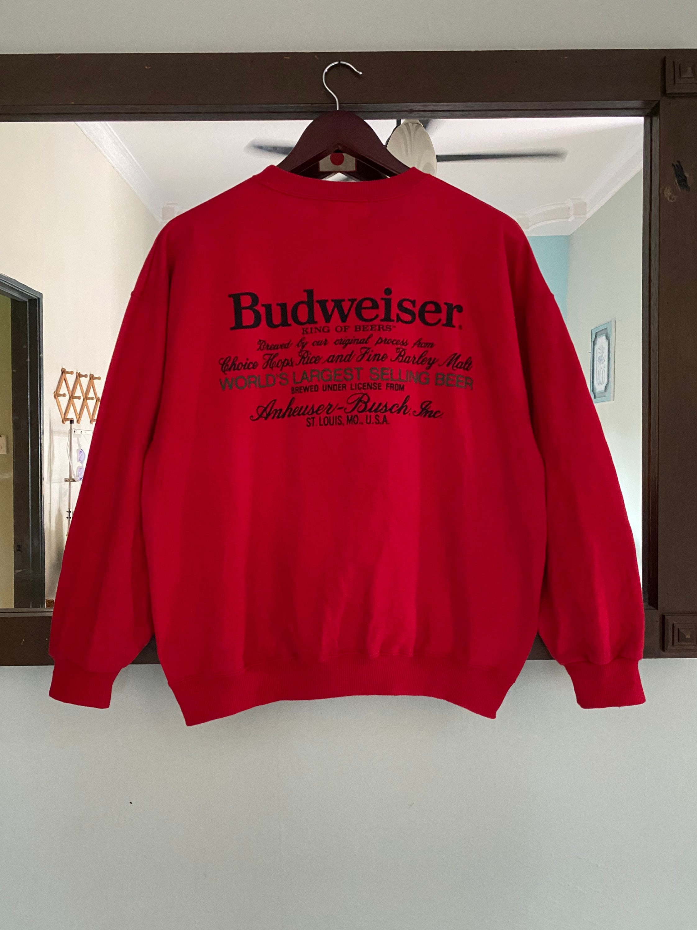 Vintage Budweiser Sweatshirt Big Logo L/M Size Sweater - Etsy Israel