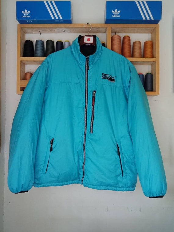 Rare First Down Puffer Reversible Jacket LL Size. - Etsy Rare First Down Puffer Reversible Jacket LL Size. - Etsy