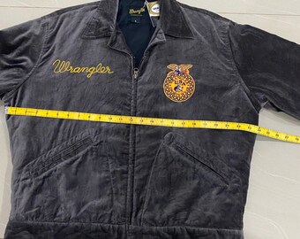 Vintage Wrangler Texas Usa FFA Style Brown Velvet Jacket L Size - Etsy