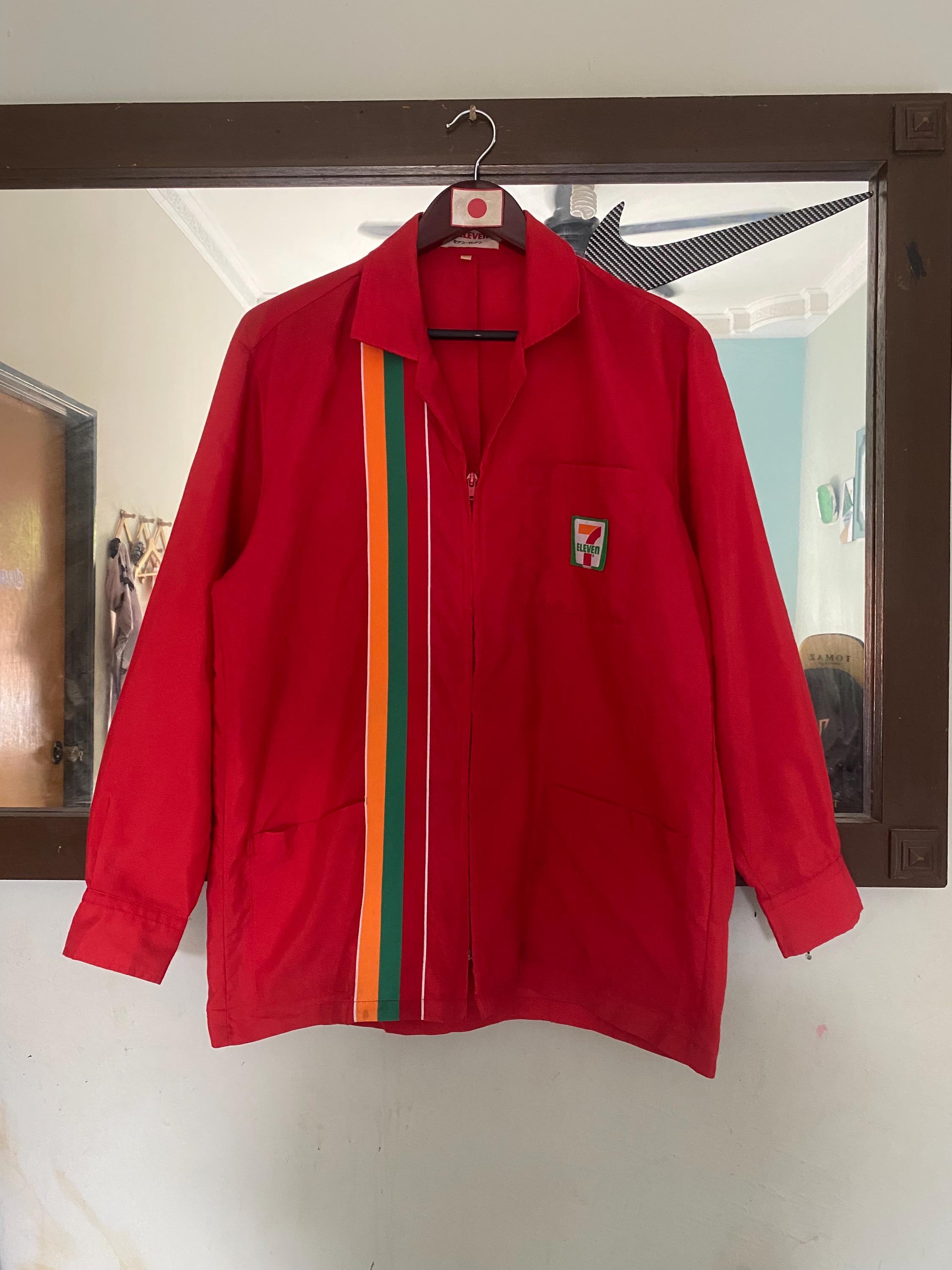 Vintage 90s 7 Eleven Zipre Shirt Uniform Red Large Size - Etsy