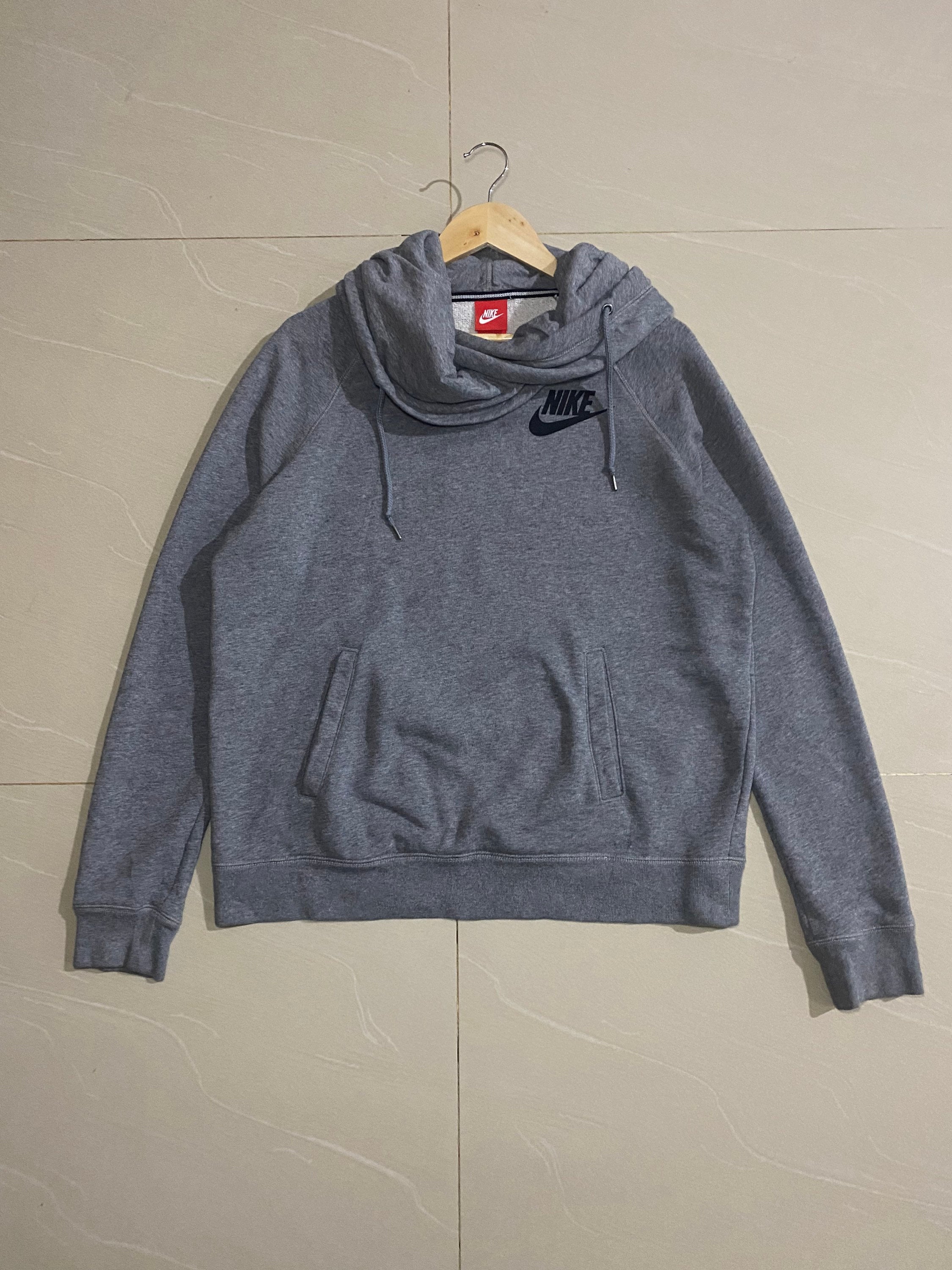 nike grey cowl neck hoodie