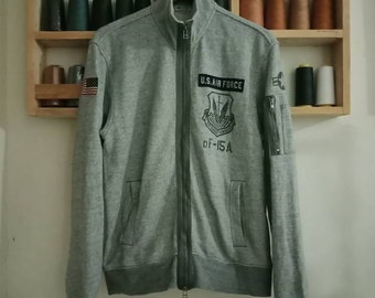 Chaqueta Avirex vintage, suéter, sudadera con logo grande, jersey, talla grande