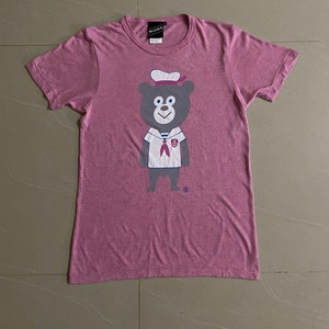 T-shirt Beams Bear Japan vintage avec logo ours, petite taille Beams Plus