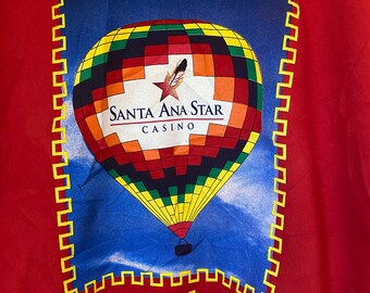 Sweat à Capuche Vintage Années 90 Santa Ann Star Casino - Bleu - Taille M - Occasion Très Bon État
