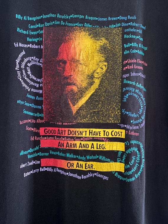 Vintage 90s Vincent Gogh Art Tshirt Good Art Doesn't Have to Cost