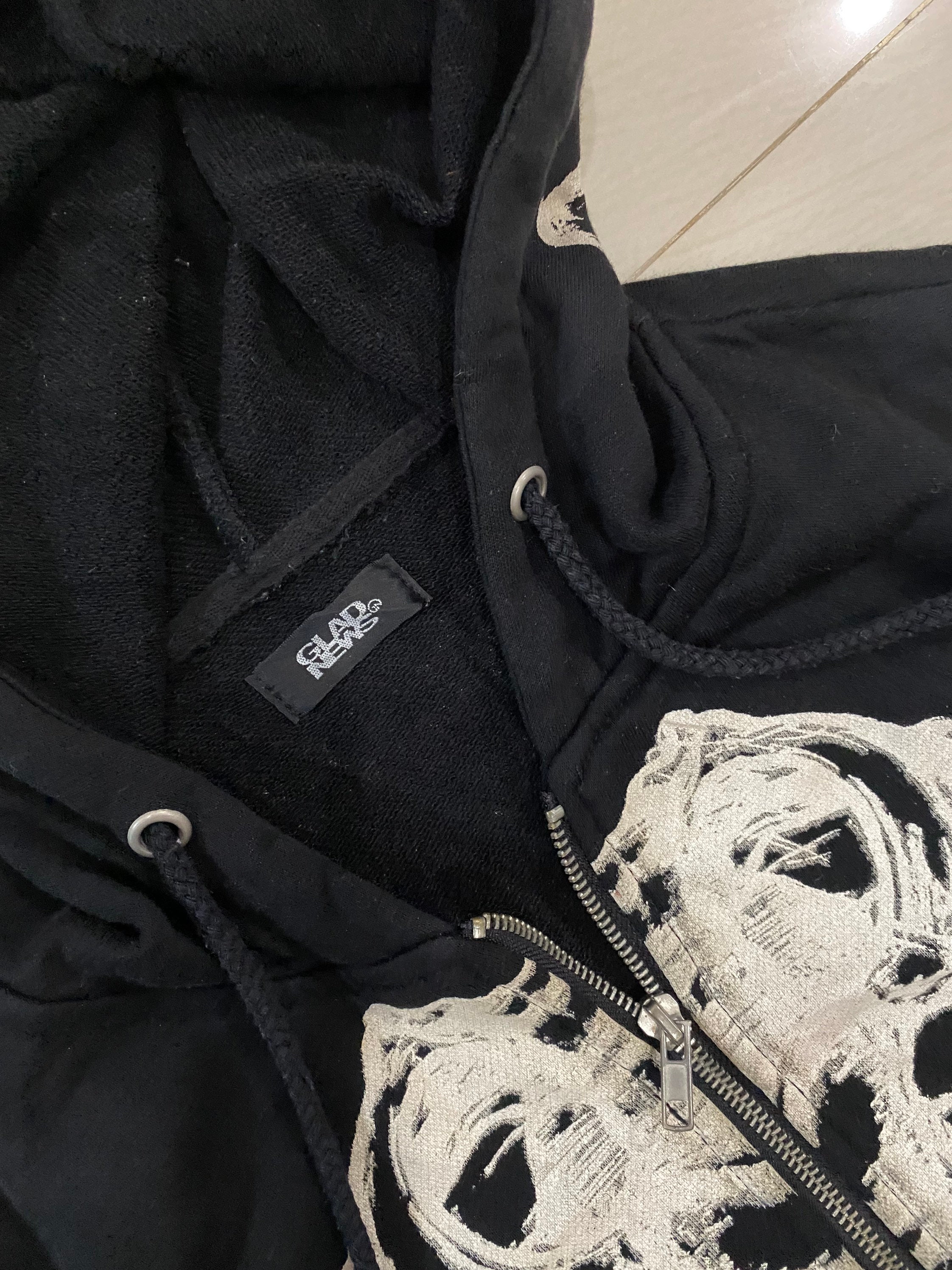Rare Glad News Skelton Hoodie Big Logo Small Size Japanese