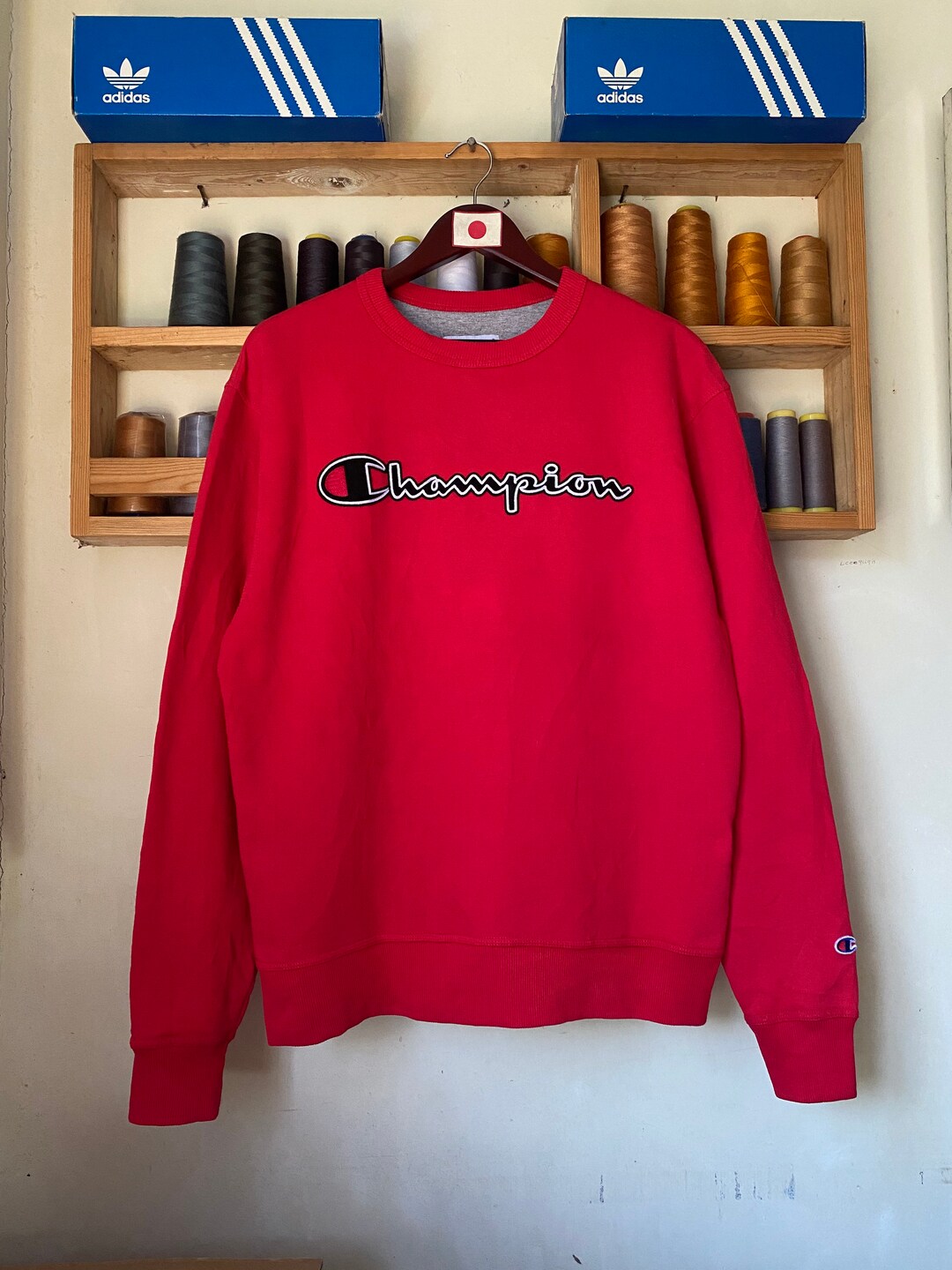 Vintage Rare Champion Sweatshirt Embroidery Big Logo Medium Size Jumper Etsy UK