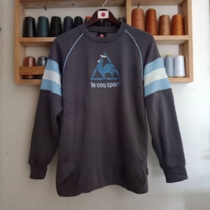 Vintage  Le Coq Sportif Hoodies sweater sweatshirt  embroidery big logo jumper Medium size.