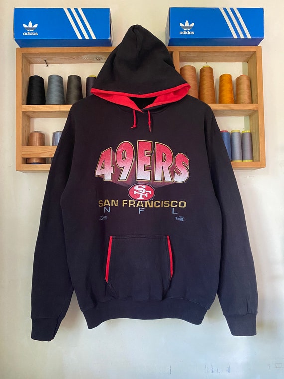 NFL SAN FRANCISCO 49ERS RETRO CLASSIC MEN'S PO HOODIE (BLACK/RED/BLACK)