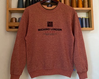 Rare Michiko London Jeans Sweatshirt Embroidery Big Logo Small Size Jumper