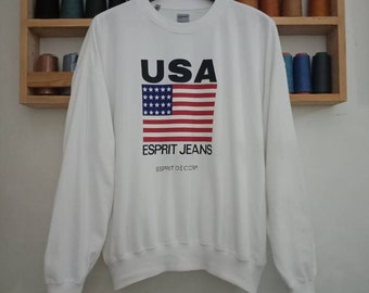 Vintage Esprit Jeans Sweater Sweatshirt Big Logo Medium Size Jumper.