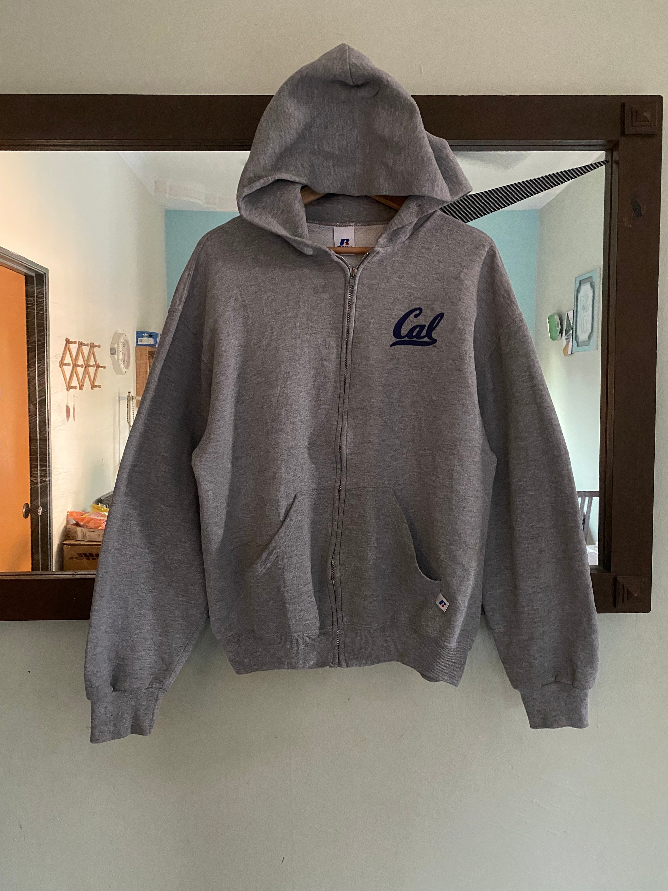 Vtg 90s Russell Full Zip Hoodie Navy Blue 90s Russell Athletic