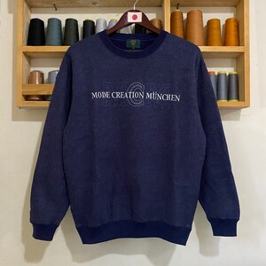 Vintage Rare Mcm Embroidery Big logo Sweatshirt Medium Size Jumper