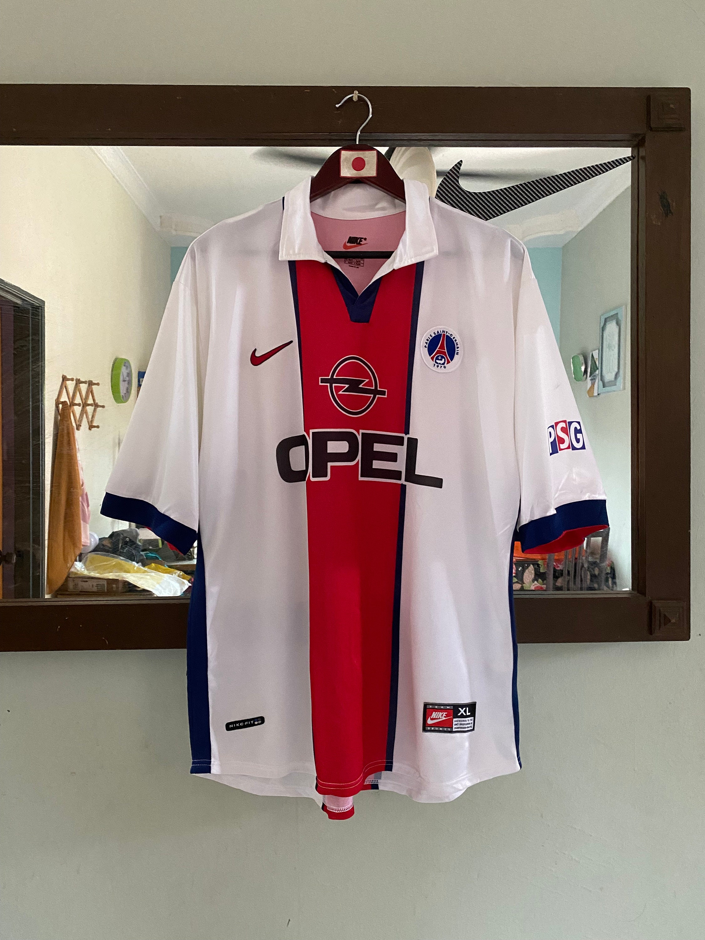 🔥Nike PSG 16/17 Dri-Fit White Third 3rd Jersey Men's Super rare XXL  reflective