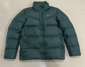 Vintage Nike Swoosh Down Puffer Jacket Navy Blue Medium 90's - Etsy
