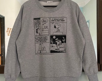 Vintage Peanuts Sweatshirt Big Logo Large Size