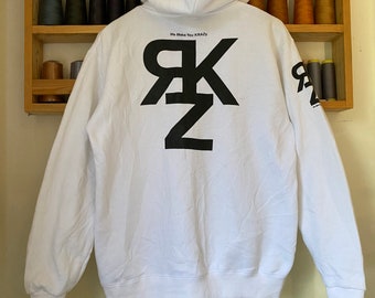 Rare Krazy Pull à capuche zippé avec grand logo, grande taille