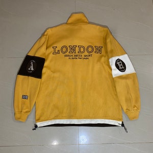Rare Hardy Amies Sport Sweatshirt Embroidery Big Logo Half Zip Jumper Large Size