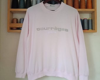Rare Courreges paris Sweater Sweatshirt Embroidery Logo Medium Size Jumper.
