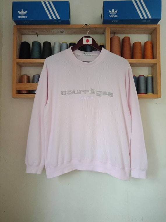 Courrèges, Rare Courreges paris Sweater Sweatshirt Embroidery Logo Medium Size Jumper.