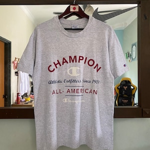 Vintage 80s Champion Tee Single Stitch Rare Tshirt Made In Usa Large Size
