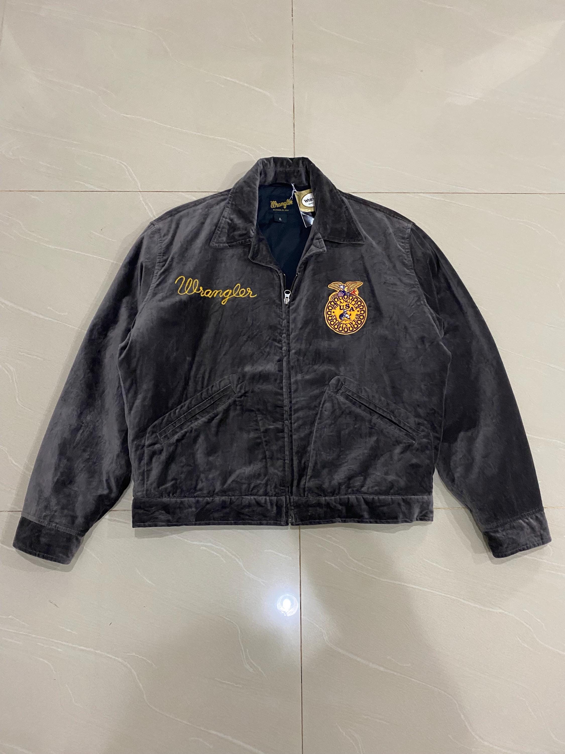 Vintage Wrangler Texas Usa FFA Style Brown Velvet Jacket L Size - Etsy