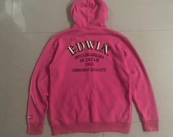 Sudadera con capucha vintage de Edwin, talla grande, establecida en Japón